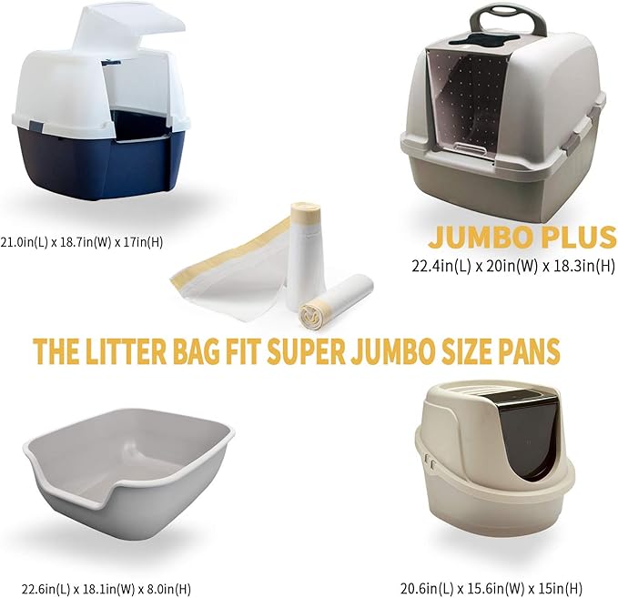 KONE Cat Litter Box Liners Jumbo 45 x 18 inch Heavy Duty Drawstring Bags 20 Count-Mewly Pet