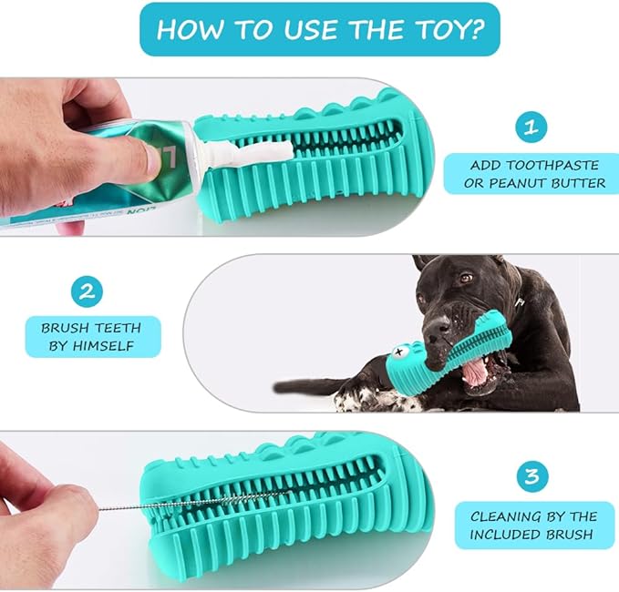 Dog Toys for Aggressive Chewers Large Medium Breed, Indestructible Dog Toothbrush Chew Toys, Squeaky Interactive Tough Extremely Durable, Dogs Toys to Keep Them Busy-Mewly Pet