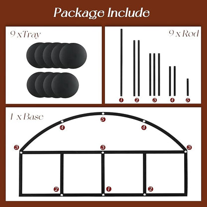 Candelabra Fireplace Candle Holder: Black Metal Pillar Candle Holders for Inside Fireplace Mantle Decor Floor Candelabras Table Centerpiece