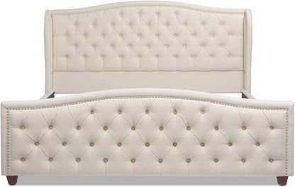 Jennifer Taylor Home Fontana Wingback Upholstered Platform Bed Frame