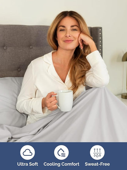 Extra Deep King Sheet Set - 6 Piece Breathable & Cooling Sheets - Hotel Luxury Bed Sheets Set - Easy & Secure Fit - Soft, Wrinkle Free & Comfy Sheets Set - French Grey Sheet Set w/Extra Deep Pockets