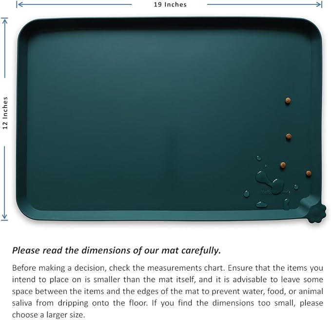 Hoki Found Silicone Pet Food Mats Tray - High-Lips Pet Dog Cat Bowl Mats - Dog Pet Cat Feeding Mat - Waterproof Dog Cat Food Mats -Pet Water Mats for Floors - Dark Cedar-Mewly Pet