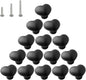 HUAMULAN 15PCS Semi Glossy Ceramic Knobs Heart Shape Cabinet Dresser Pulls Door Handles Cupboard Wardrobe Drawer,Semi Dull Black