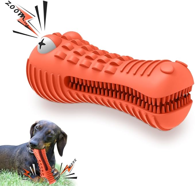 Dog Toys for Aggressive Chewers Large Medium Breed, Indestructible Dog Toothbrush Chew Toys, Squeaky Interactive Tough Extremely Durable, Dogs Toys to Keep Them Busy-Mewly Pet