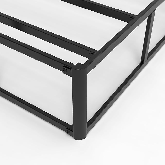 Twin Box Spring 9 Inch, Heavy Duty Metal Box Spring Bed Base with Fabric Cover, Mattress Foundation, Easy Assembly, Noise Free, Black