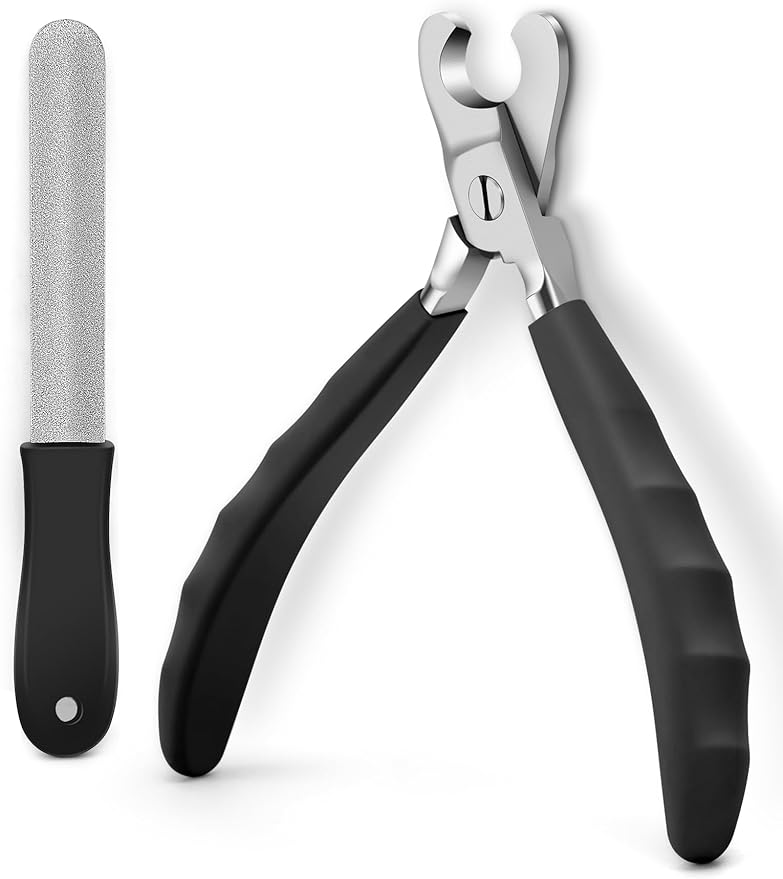Heavy Duty Dog Nail Clippers -【Cuts Thick Nails Like Butter】【Upgraded Large Opening】 Professional Toenail Trimmer Razor Sharp Blade for Medium to Giant Breed (Black)-Mewly Pet