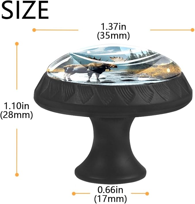4 Pack Drawer Knobs Pulls Moose River Crystal Glass Round Knobs Pulls Handles for Cabinets Dressers Kitchen Bathroom - Cupboards Wardrobes Hardware Furniture Knobs