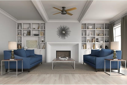 Hunter Fan Company 59249 Dempsey 52 inch Ceiling Fan with Light and Remote, Low Profile Indoor, Noble Bronze Finish