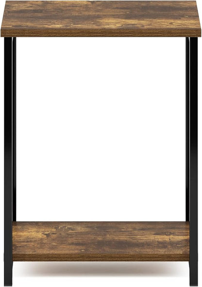 Furinno Simplistic Metal Frame End Table, 1-Pack, Amber Pine