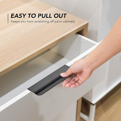 Ravinte Hardware 30 Pack Black Cabinet Handles, 4.75 Inch (120mm) Finger Edge Pulls, 3.75 Inch Hole Center, Finger Pulls for Cabinets