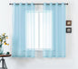 DUALIFE Sky Blue Voile Sheer Grommet Curtains,Look Semi Natural Light Flow Sheer Drapes,Elegant Solid Color Touch Soft Drapes, 52X54 Inch for Living Room Bedroom,Set of 2 Panels Light Baby Blue