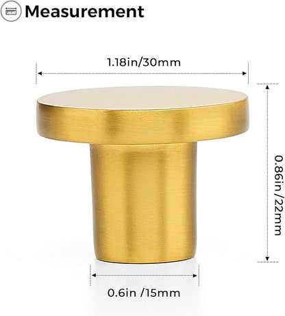 Ravinte 15 Pack Cabinet Knobs Gold Kitchen Cabinet Knobs Round Dresser Drawer Pulls Closet Door Pulls 1-1/5 Inch