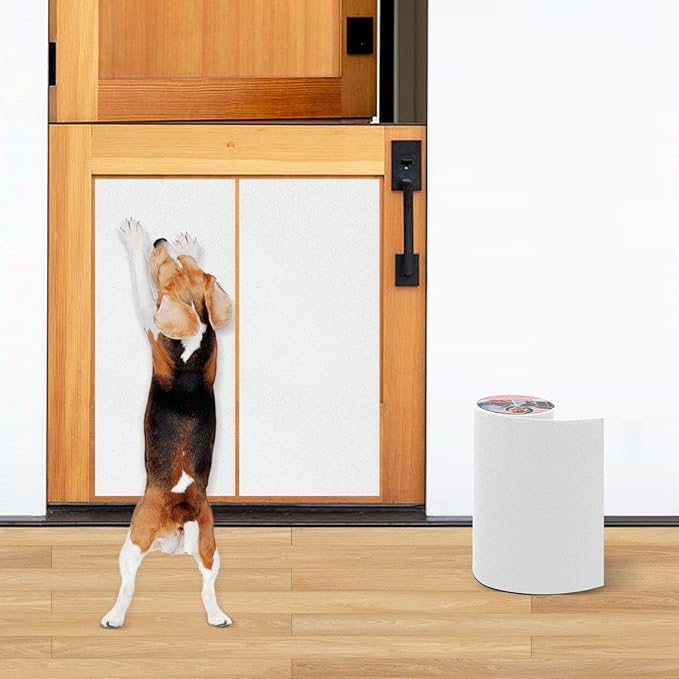 Pet Nail Self Adhesive Replacement Emery Paper Fits Most Dog Scratch Pad Cat Litter Box DIY on The Places Where Pets Like to Scratch Alternatives to Cat and Dog Nail Clippers (10in*13ft, White)-Mewly Pet