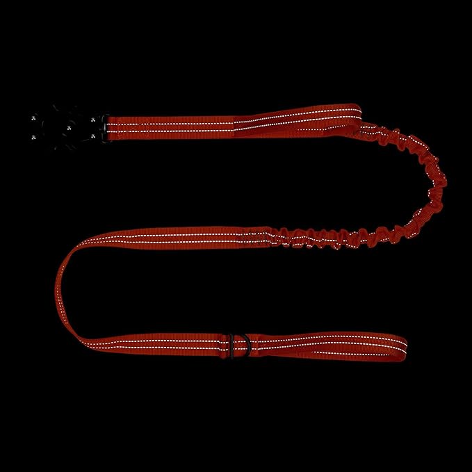 ICEFANG Tactical Dog Leash,K9 Training Walking Bungee Lead with 2 Control Handle,Heavy Duty Quick Release Metal Clasp,for Medium Large Breed (Reflective Orange, 6 FT)-Mewly Pet
