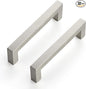 Ravinte 32 Pack 4-1/2 Inch Kitchen Square Cabinet Handles Satin Nickel Pulls Brushed Nickel Kitchen Cabinet Hardware Handles for Cupboard Drawer Pulls