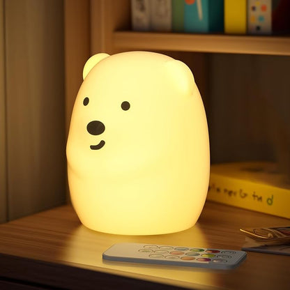 Night Light for Kids Cute Night Lamp Baby Night Light for Nursery 9 Color Changing Silicone Remote Sleep Timer for Toddler/Baby/Girls/Boys/Bedroom/Nursery
