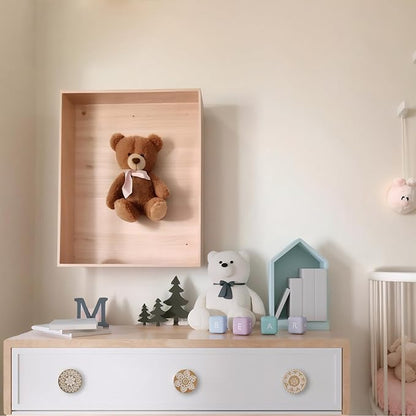 8Pack 1.8" Wooden Boho Nursery Kids Dresser Drawer Pulls Cute Cabinet Furniture Decorative Knobs