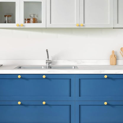 Ravinte 50 Pack Cabinet Knobs Gold Kitchen Cabinet Knobs Round Dresser Drawer Pulls Closet Door Pulls 1-1/5 Inch