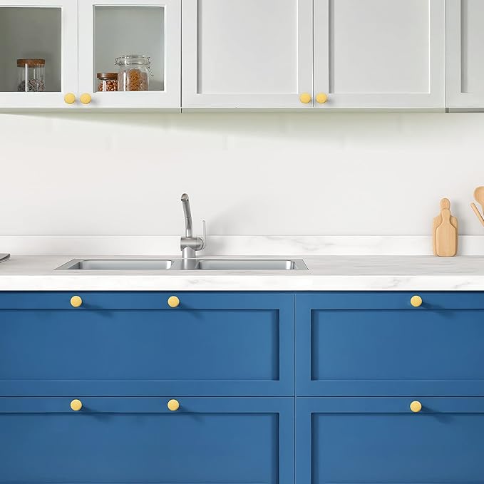 Ravinte 40 Pack Cabinet Knobs Gold Kitchen Cabinet Knobs Round Dresser Drawer Pulls Closet Door Pulls 1-1/5 Inch