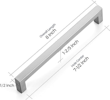 Ravinte 20 Pack Stainless Steel Kitchen Cabinet Handles Brushed Nickel Cabinet Pulls Kitchen Drawer Handles Sleek Dresser Drawer Pulls with 7-1/2 inch Hole Center Satin Nickel Cabinet Hardware