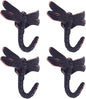 Dragonfly Hooks Wall Hooks for Hanging, Oil Rubbed Bronze Coat Hooks Wall Mounted Towel Hooks,Heavy Duty Key Holder for Decor,Pack of 4