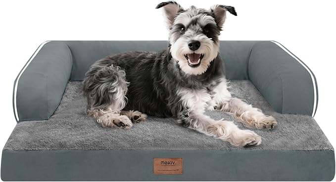 Small Dog Bed Waterproof Orthopedic Dog Beds for Medium Sized Dogs Comfy Pet Cat Bed with Sides, Washable Removable Cover-Mewly Pet