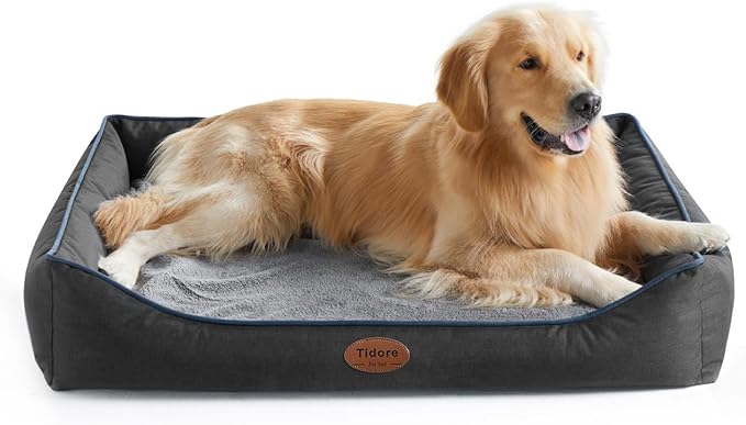 Orthopedic Dog Beds for Medium Dogs, Durable Egg Crate Foam Sofa Dog Bed wit Washable Removable Cover,Waterproof Lining,Pet Bed for Large Dogs (Dark Grey, 39.4" L x 31.5" W x 7.4" Th)-Mewly Pet