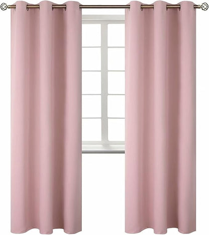 BGment Room Darkening Curtains 84 Inches Long - Grommet Thermal Insulated Drapes Window Treatment Curtains for Bedroom, 2 Panels, 42 x 84 Inch, Baby Pink
