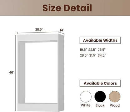 ROOMTEC 28.5" Double Hanging Closet Unit, Modular Closet System with Hanging Rod, Wardrobe Organizer for Bedroom or Walk-in Closet, Wall Mounted, Customizable Clothes Storage Unit, White