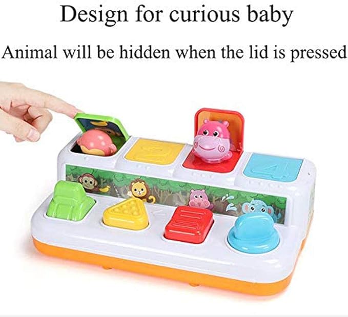 Animal Park Interactive Pop Up Music Toy,Up- Early Education Activity Center Toy, Ages 7 8 9 10 11 12 Months and up Infant Toddlers Toys.-Mewly Pet