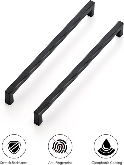 Ravinte 3 Pack 11-5/16 Inch Square Cabinet Handles - Matte Black Pulls for Kitchen Drawers and Cabinets - Hardware Handles