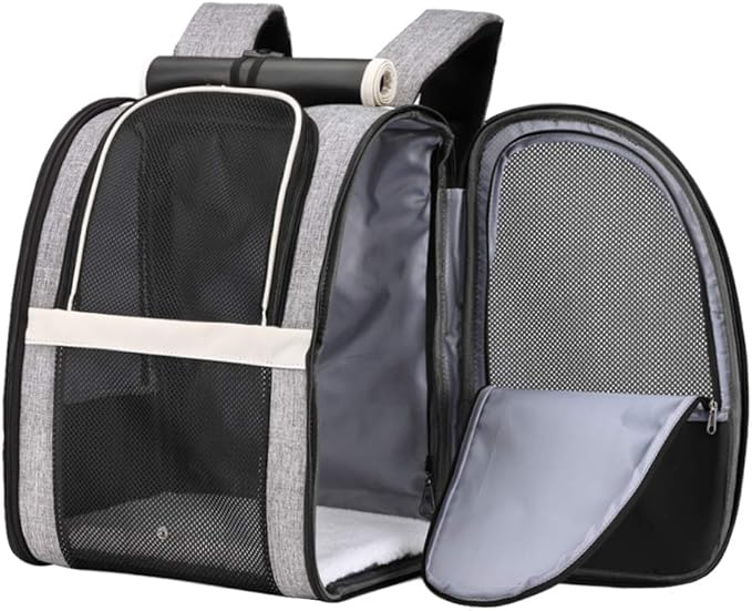 Texsens Pet Carrier Backpack with Window Blind for Small Cats Dogs, Ventilated Design, Safety Straps, Buckle Support, Collapsible, Designed for Travel, Hiking, Winter Outing, Outdoor, Go to Vet-Mewly Pet