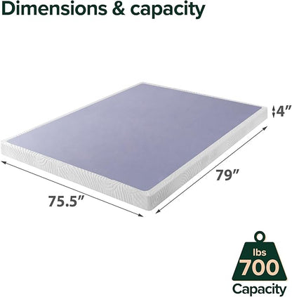 ZINUS Edgar 4 Inch Bamboo Box Spring, Mattress Foundation, Sturdy Bamboo Structure, Low Profile, Easy Assembly, King