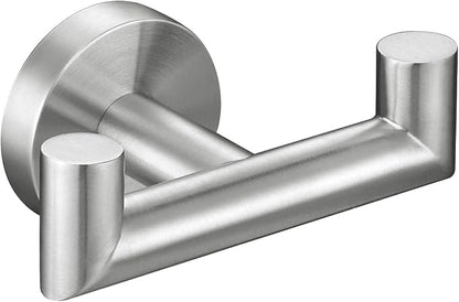 Angle Simple Towel Hook for Bathroom, SUS 304 Stainless Steel, Double Hand Towel Coat Holder for Wall, Brushed Nickel