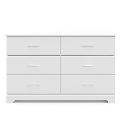 Storkcraft Brookside 6 Drawer Double Dresser (White) – GREENGUARD Gold Certified, Dresser For Nursery, Kids, Chest Of Drawers