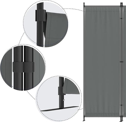 Morngardo Room Divider, Folding Privacy Screens, 4 Panel Room Partitions, 88" Foldable Wall Dividers, Portable Separating for Home Office Bedroom Dorm Decor (Grey)