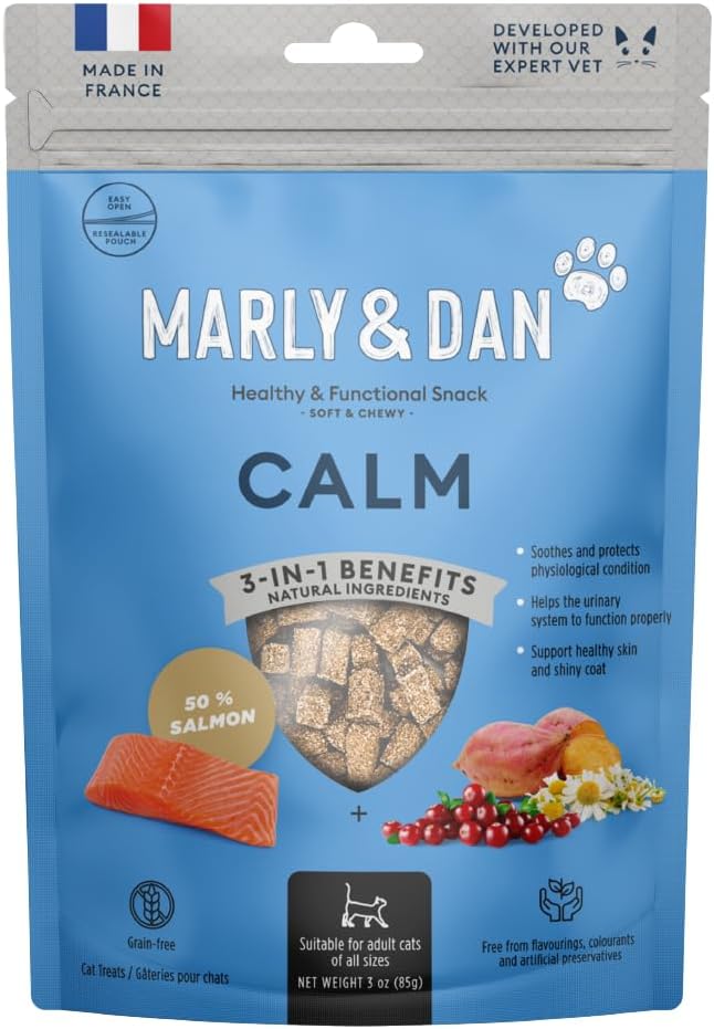Marly & Dan Healthy & Functional Salmon Treats for Cats, Purrfectly Tasty Calm Recipe-Mewly Pet