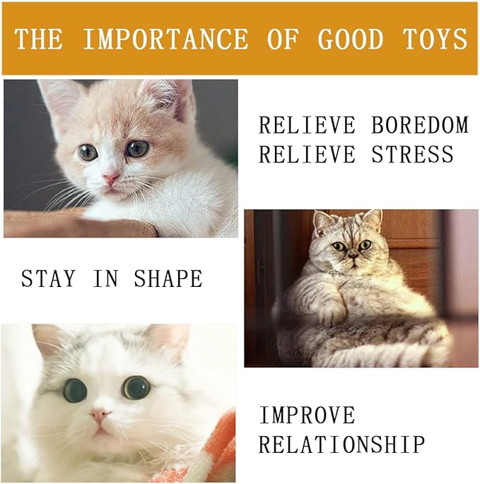 24 PCS Cat Worm Toy Refills Cat Wand Toy Replacement Interactive Wand Accessories Feather Worm Teaser Refills Attachment-Mewly Pet