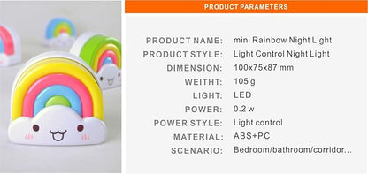 amezin Rainbow Night Light,0.5w Plug in Night Light for Kids, LED Dusk to Dawn Sensor Cute Nursery Gift Nightlight for Baby Children Girl Boy Toddler