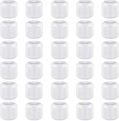 Suclain 20 Pieces 0.7 Inch Chime Candle Holder Small Candle Holders Ceramic Holder for Rituals, Spells, Vigil, Altar, Witchcraft, Wiccan Supplies(White)