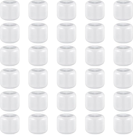Suclain 20 Pieces 0.7 Inch Chime Candle Holder Small Candle Holders Ceramic Holder for Rituals, Spells, Vigil, Altar, Witchcraft, Wiccan Supplies(White)