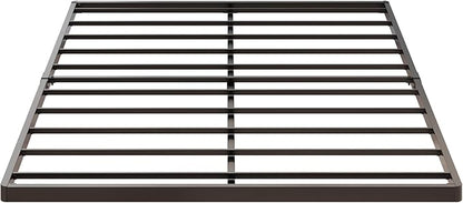 1.6 Inch Bunkie Board Full Low Heavy Duty Metal Box Spring Full Size Bed Base, Sturdy Mattress Foundation, Easy Assembly, Noise Free, Black