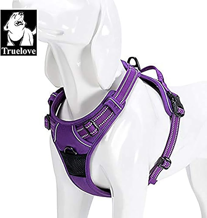 TRUE LOVE Adjustable No-Pull Dog Harness Reflective Pup Vest Harnesses Comfortable Control Brilliant Colors Truelove TLH5651(Purple,XS) Product Name-Mewly Pet