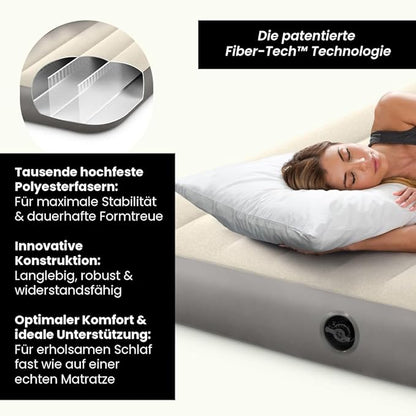 Intex Unisex's Queen Dura-Beam Series Single High Airbed, Taupe/Grey, One Size