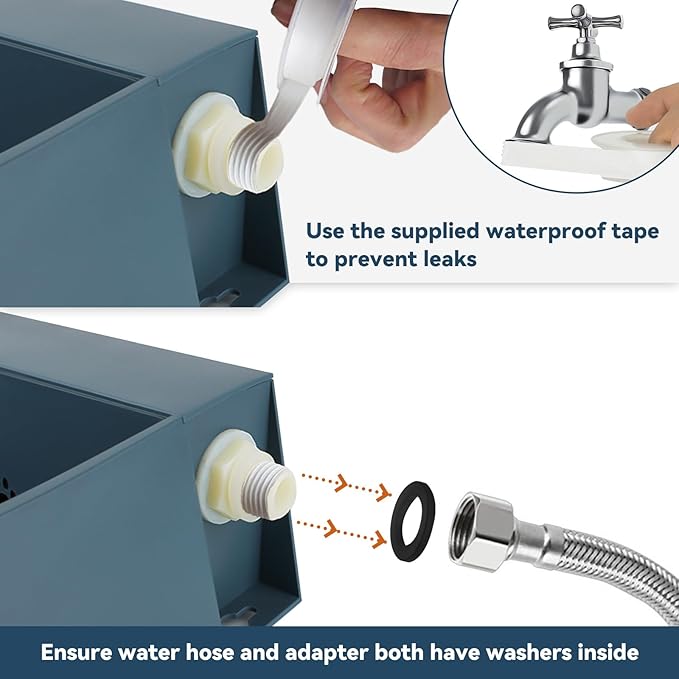 Dog Automatic Water Bowl for 3/4” GHT Male Faucet, 2L Outdoor Auto Fill Water Dispenser with 5ft Water Hose-Mewly Pet