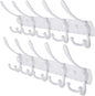 Dseap Wall Mounted Coat Rack - 5 Tri Hooks, Heavy Duty, Stainless Steel, Metal Coat Hook Rail for Coat Hat Towel Purse Robes Mudroom Bathroom Entryway (White, 2 Packs)