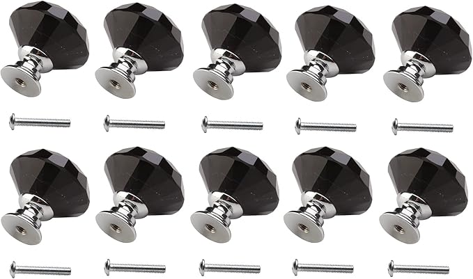 Dynasty 30mm Glass Crystal Dresser Drawer Kitchen Cabinet Door Hardware Knobs Handles - Color | Quantity Choice
