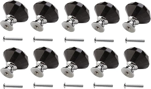 Dynasty 30mm Glass Crystal Dresser Drawer Kitchen Cabinet Door Hardware Knobs Handles - Color | Quantity Choice