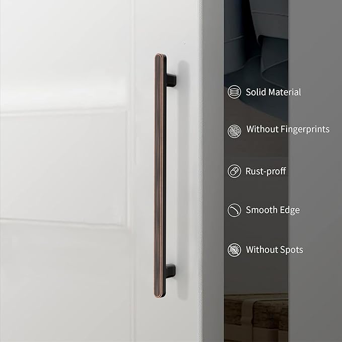 10 Pack 10 Inch(254mm) Kitchen Cabinet Handles Oil Rubbed Bronze Cabinet Pulls Kitchen Cabinet Hardware Drawer Pulls for Cupboard Wardrobe