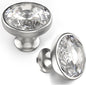 Asidrama 10 Pack Satin Nickel Kitchen Cabinet Knobs - Clear Crystal Drawer Knobs for Dresser Drawers